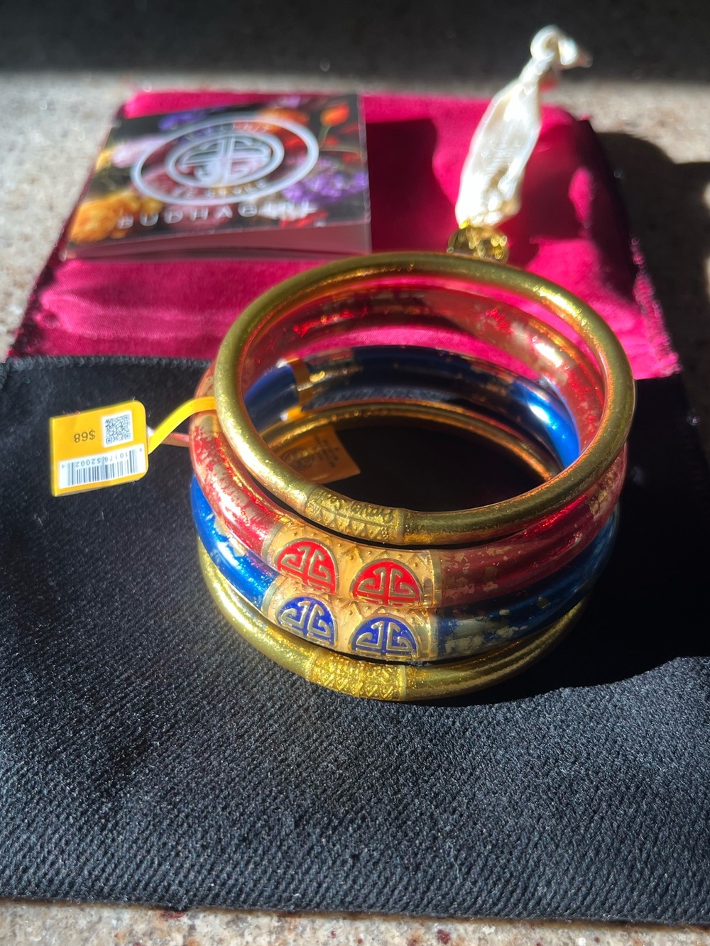 ✨ BuDhaGirl Koi Rouge & Saffir Tzubbie Gold All Weather Bangle (AWB) Stack ✨
